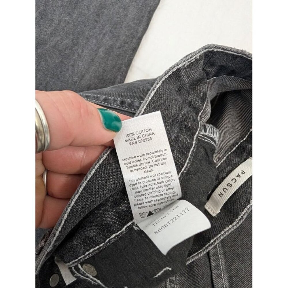 Pac Sun women's 26 high rise boyfriend jeans gray black straight leg denim B10 - Picture 8 of 12